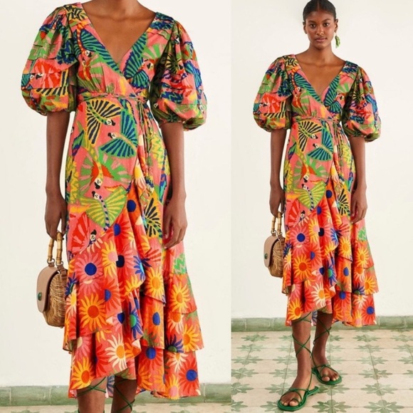 NWT FARM Rio Colorful Wrap Dress, Size XS - Picture 4 of 8